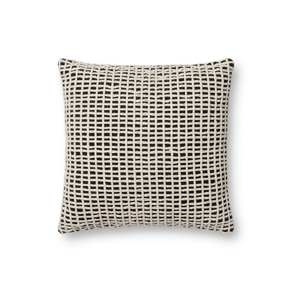 4970 PLL0119 Black/Ivory 18'' x 18'' Cover Only Pillow